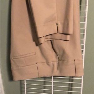 Tan ankle pant with gold river detail